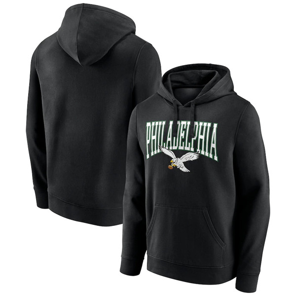 Men's Philadelphia Eagles Black Gridiron Classics Campus Standard Pullover Hoodie